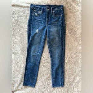 J.Crew slim fit distressed jeans.